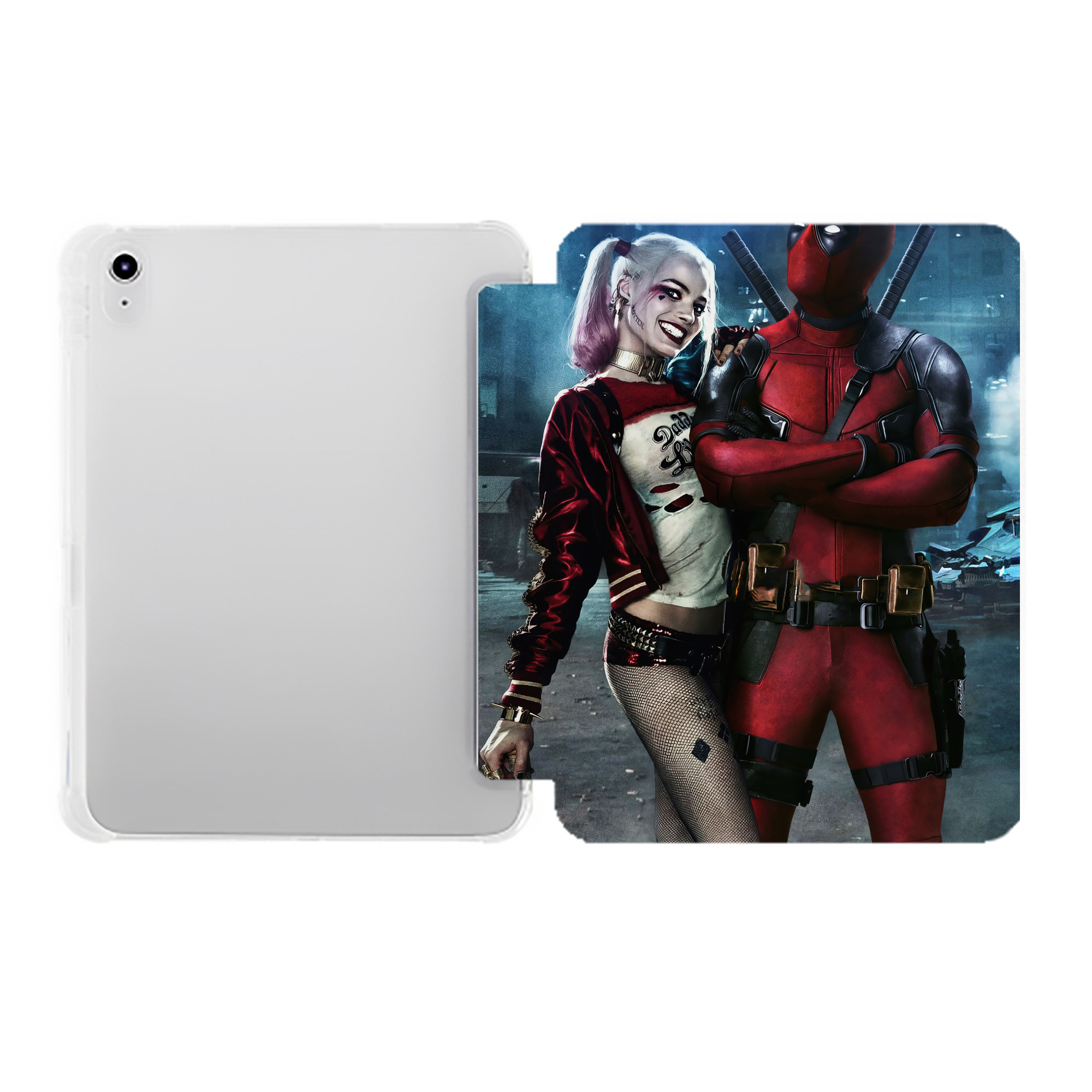 （画像用） Deadpool デッドプール IPad ケース ペン収納付き 三つ折りスタンド PUレザー×シリコン 対応機種9.5/10.5/10.9インチ